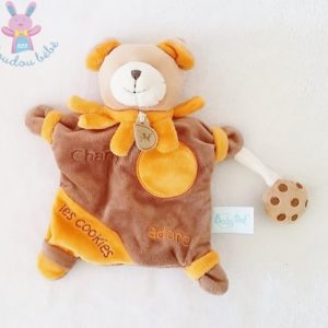 Doudou marionnette Ours “Charly adore les cookies” marron BABY NAT