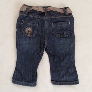 Pantalon jean bleu avec ceinture bébé fille 6 MOIS OBAIBI