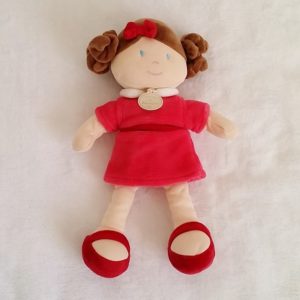 Poupée demoiselle Framboise robe rouge DOUDOU ET COMPAGNIE