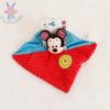 Doudou plat Mickey bleu rouge DISNEY