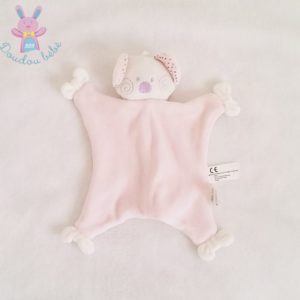 Doudou plat Koala rose blanc MOTS D'ENFANTS