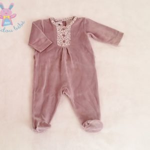 Pyjama velours mauve bébé fille 3 MOIS PETIT BATEAU