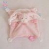 Doudou plat Lapin rose blanc Les Toudoux BABY NAT