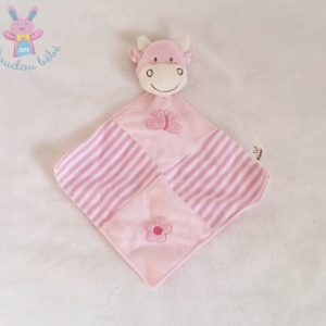 Doudou plat Vache tissu rayé SOFT FRIENDS