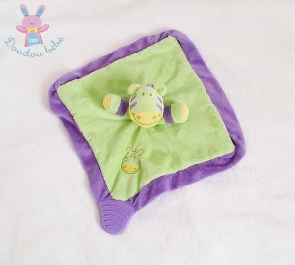 Doudou plat Zèbre vert violet TOYS R US