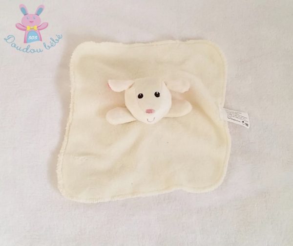 Doudou plat Mouton écru rose TOMAWAK