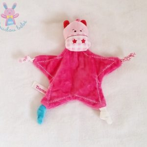 Doudou plat Cheval Girafe rose vichy TIAMO