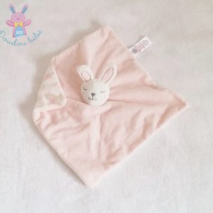 Doudou plat Lapin rose blanc nuages PRIMARK