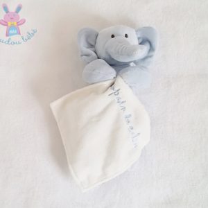 Doudou éléphant bleu blanc Copain calin MAXITA