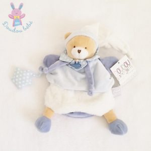 Marionnette Ours Petit Chou bleu blanc DOUDOU ET COMPAGNIE