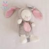 Doudou ours lapin gris rose MOTS D'ENFANTS