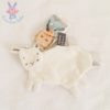 Doudou plat Mouton blanc gris ORCHESTRA