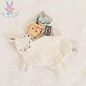 Doudou plat Mouton blanc gris ORCHESTRA PREMAMAN