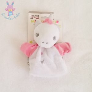 Doudou marionnette Licorne rose blanc étoiles TOM ET ZOE BABOU