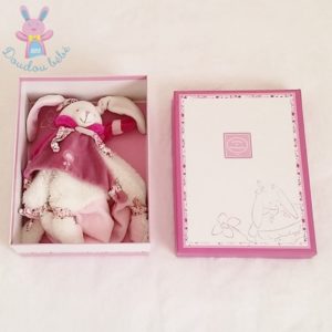 Lapin plat Cerise rose DOUDOU ET COMPAGNIE