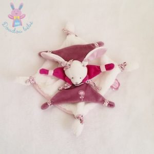 Lapin plat Cerise blanc DOUDOU ET COMPAGNIE