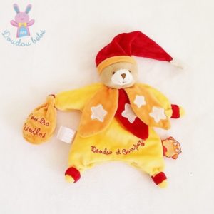 Doudou marionnette Ours jaune orange chouette ça brille DOUDOU ET COMPAGNIE