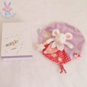 Doudou Souris plat magic mauve DOUDOU ET COMPAGNIE