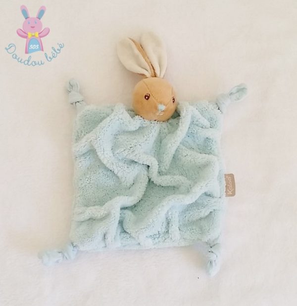 Doudou plat Lapin plume vert KALOO