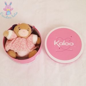 Doudou Ours boule Petite Rose beige fleurs KALOO