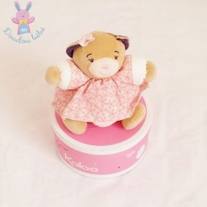 Doudou Ours boule Petite Rose beige fleurs KALOO