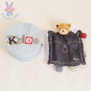 Doudou marionnette Ours bleu jean Blue Denim KALOO