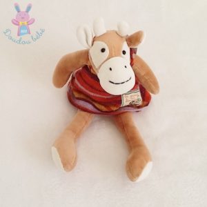 Doudou Vache marron Grande Famille MOULIN ROTY