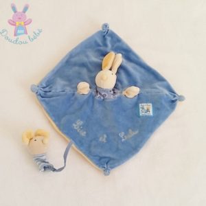 Doudou plat Lapin bleu Lise et Lulu MOULIN ROTY