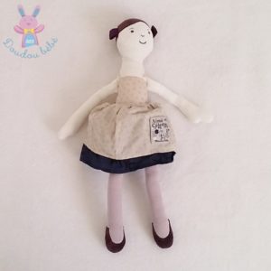 Doudou Poupée Aimé et Céleste blanc beige mauve MOULIN ROTY