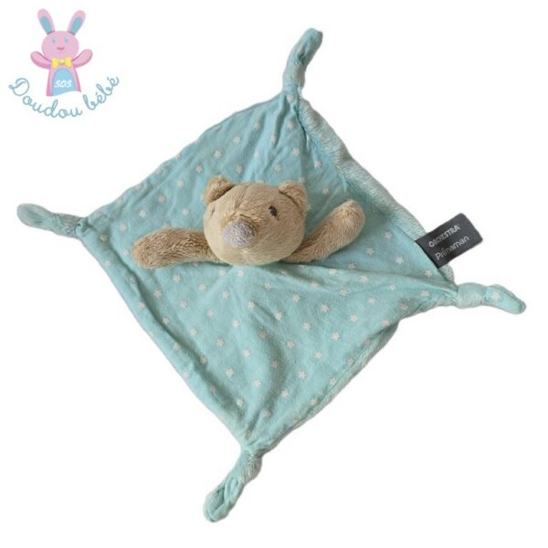 Doudou plat Souris bleu étoiles ORCHESTRA