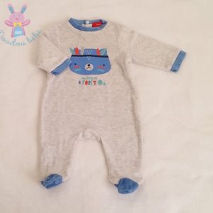 Pyjama gris bleu Indien bébé garçon 3 MOIS