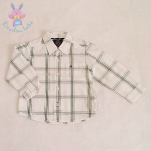 Chemise carreaux blanc vert bébé garçon 6-9 MOIS ZARA