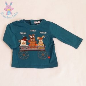 Ensemble salopette marron + T-shirt bébé garçon 6 MOIS DPAM