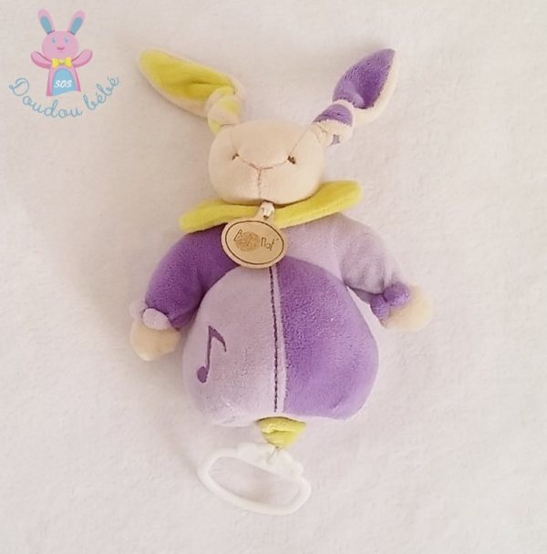 Doudou Lapin parme violet musical BABY NAT