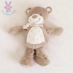 Doudou Ours marron blanc couronnes NATTOU