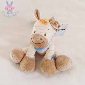 Doudou Zèbre Arthur beige blanc NATTOU