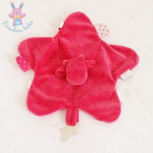 Doudou plat Vache Lola rose étoiles NOUKIE’S