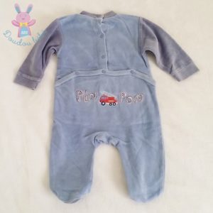 Pyjama velours bleu Pompiers bébé garçon 6 MOIS LES CHATOUNETS