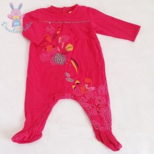 Pyjama coton fuchsia fleurs bébé fille 9 MOIS CATIMINI