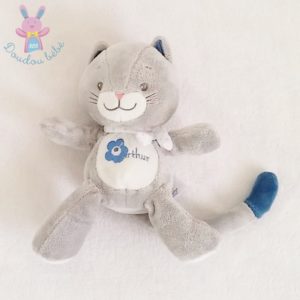 Doudou Chat gris bleu Arthur et Lola BEBISOL