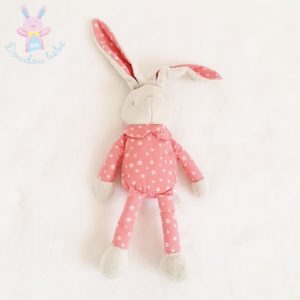 Doudou Lapin gris rose étoiles KLORANE