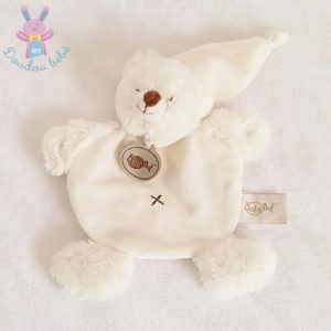 Doudou plat Ours blanc écru petite croix BABY NAT