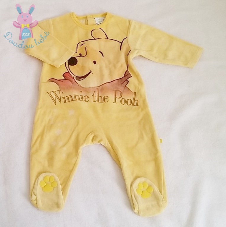 Pyjama velours jaune Winnie bébé garçon 12 MOIS DISNEY