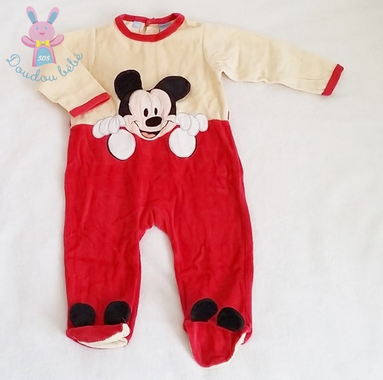 Pyjama velours Mickey bébé garçon 12 MOIS DISNEY