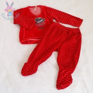 Pyjama velours rouge bébé garçon 12 MOIS ORCHESTRA