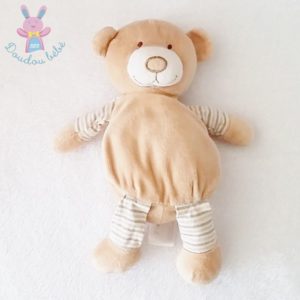 Doudou Ours beige crème rayé PLAYKIDS