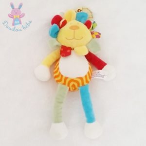 Doudou Lion fleur jaune coloré JUNGLE CUDDLES