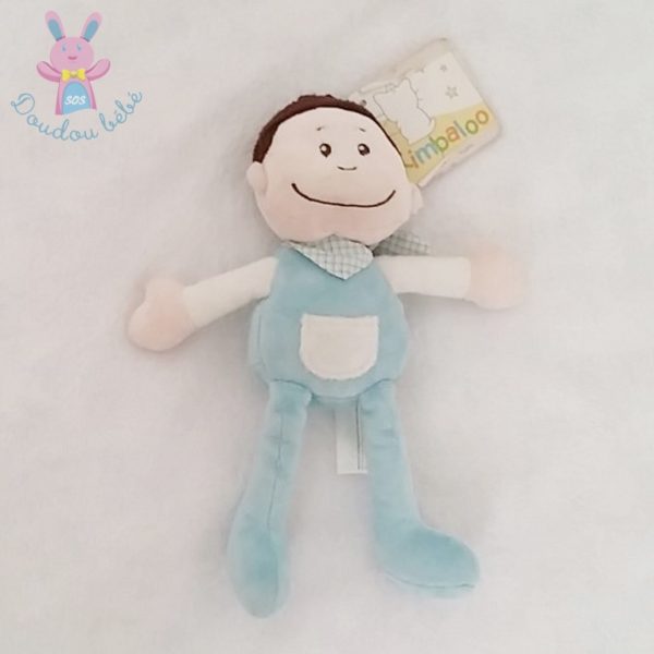 Doudou Garçon bleu cheveux marron KIMBALOO