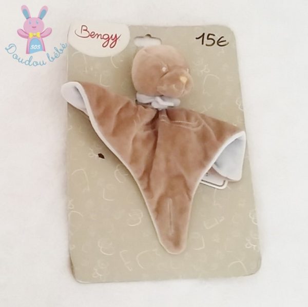 Doudou plat Phoque Otarie marron bleu BENGY