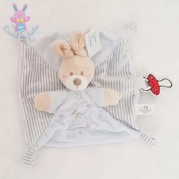 Doudou plat Lapin bleu rayé SIMBA NICOTOY